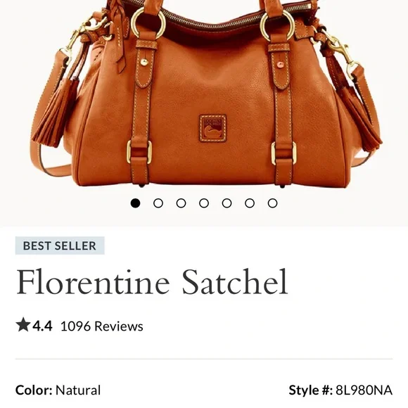 Dooney & Bourke Florentine Satchel Leather Tote Bag natural excellent condition - Picture 16 of 16